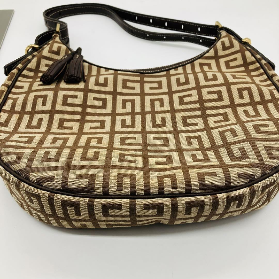 GIVENCHY Hand Bag Tote Purse 4G Leather Brown Authentic