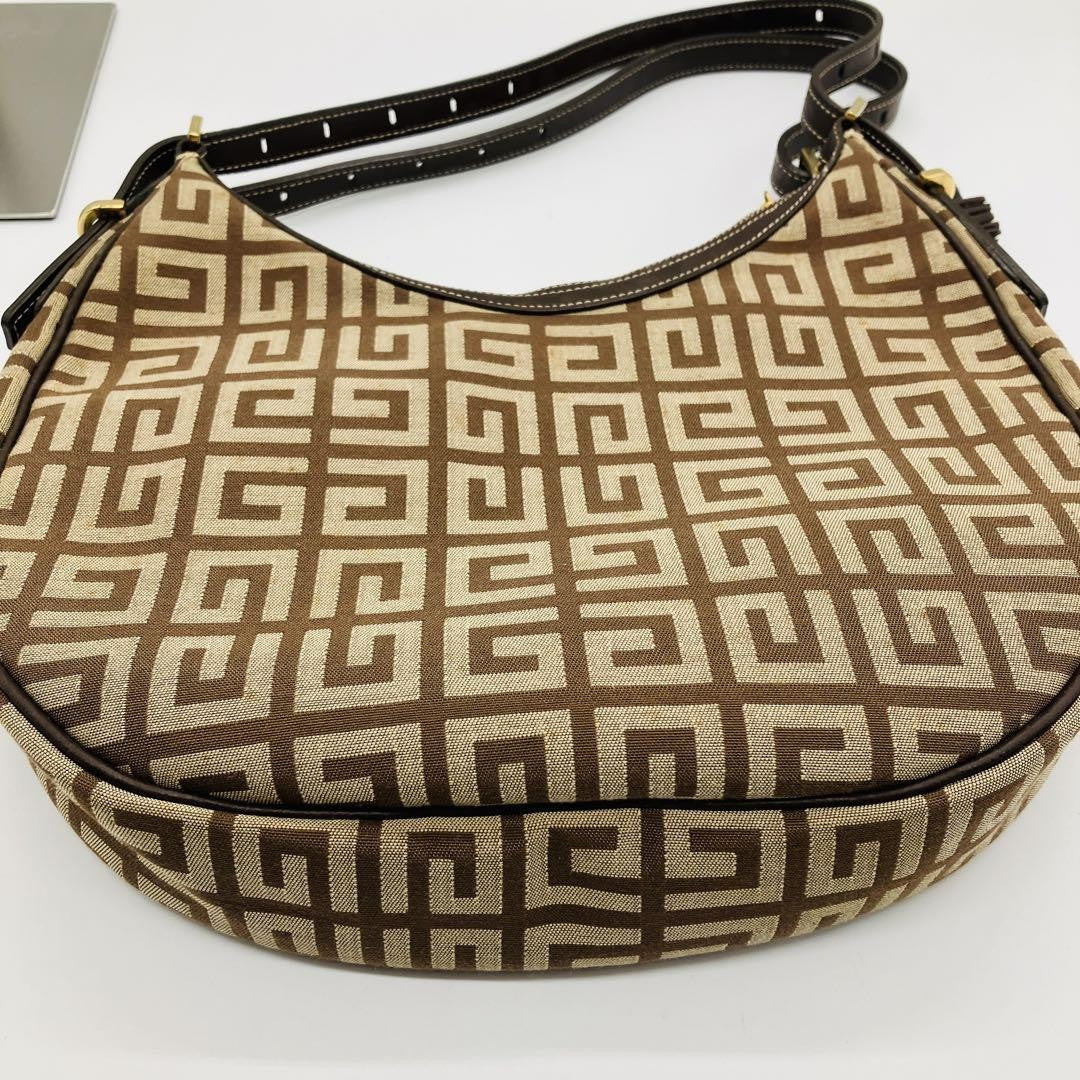 GIVENCHY Hand Bag Tote Purse 4G Leather Brown Authentic
