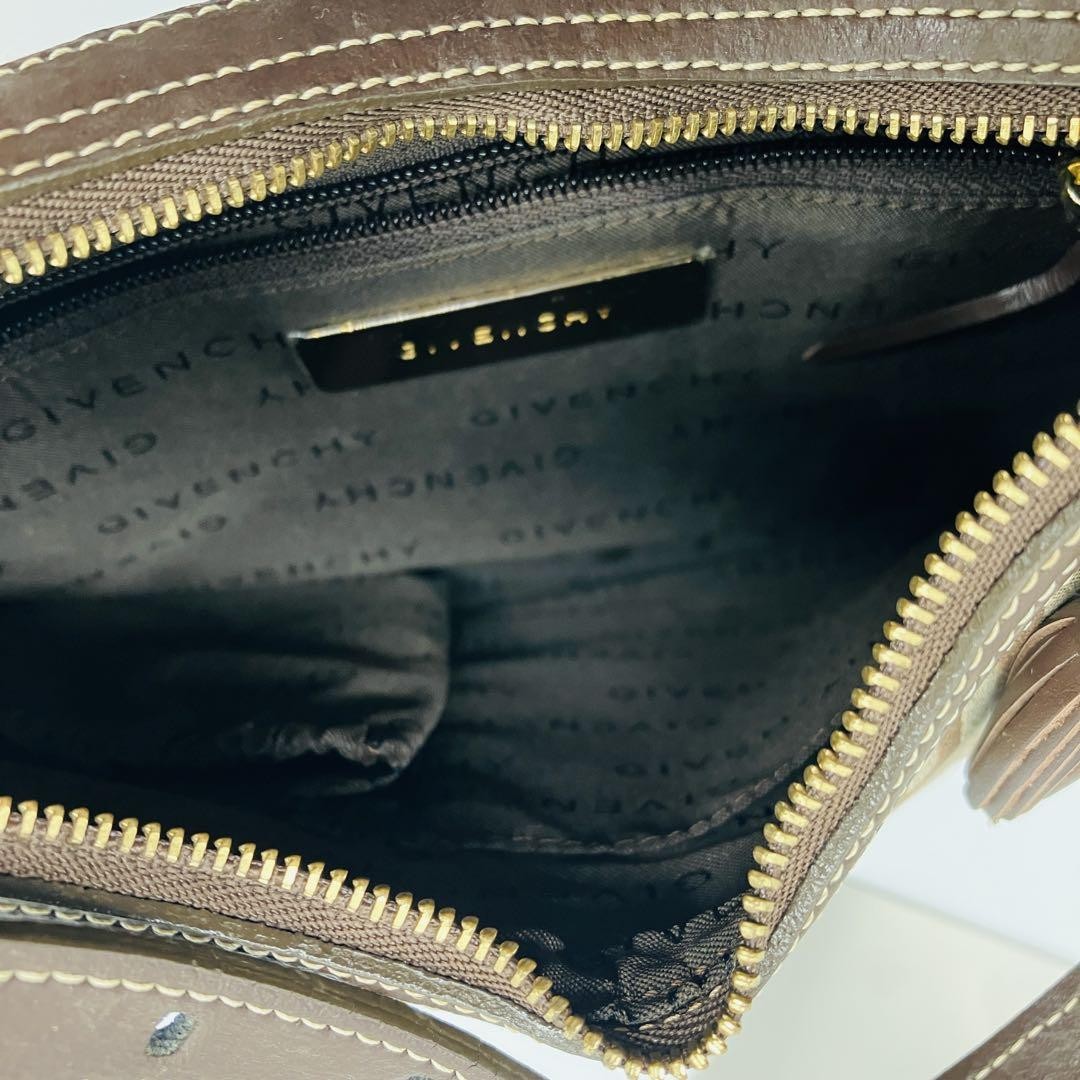 GIVENCHY Hand Bag Tote Purse 4G Leather Brown Authentic