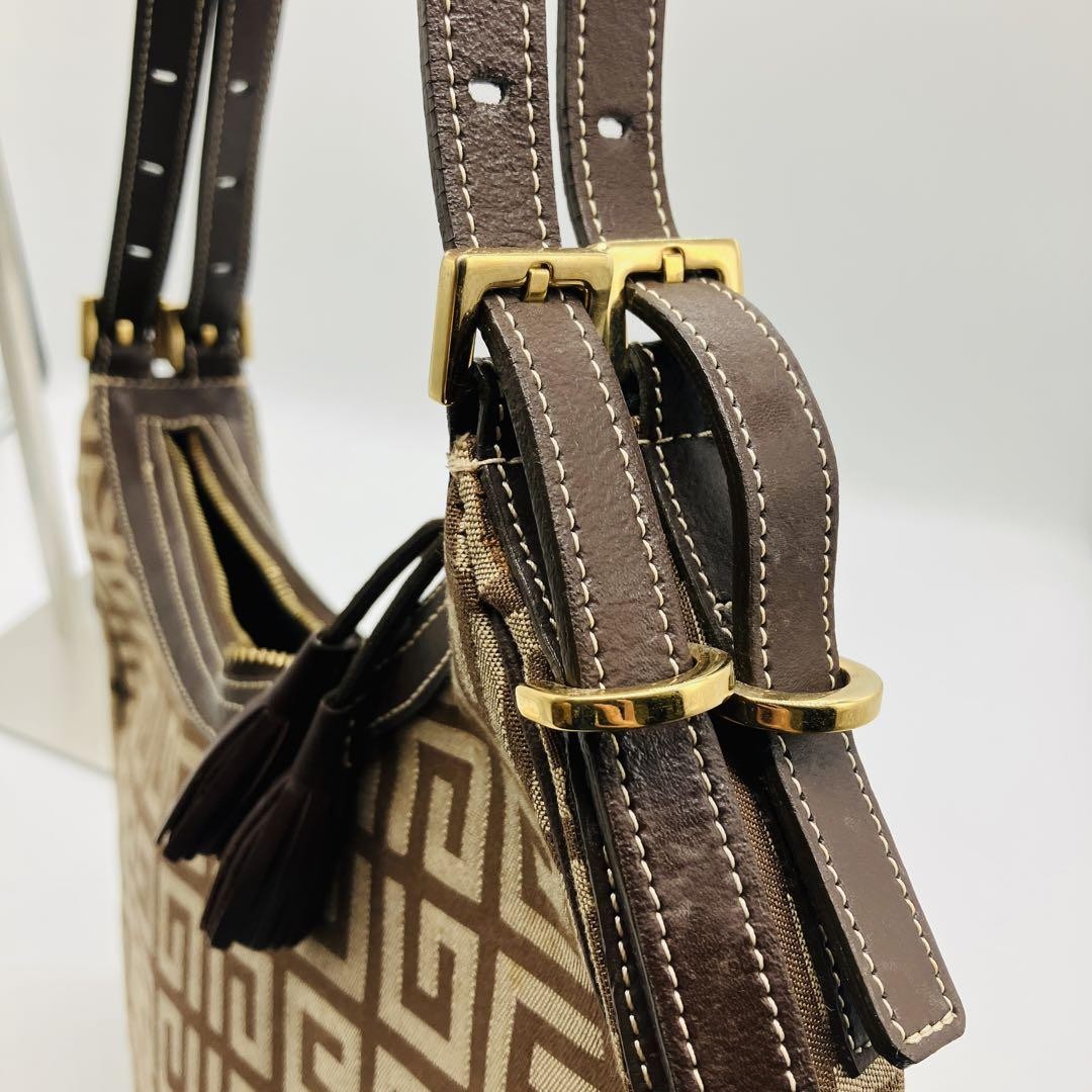 GIVENCHY Hand Bag Tote Purse 4G Leather Brown Authentic