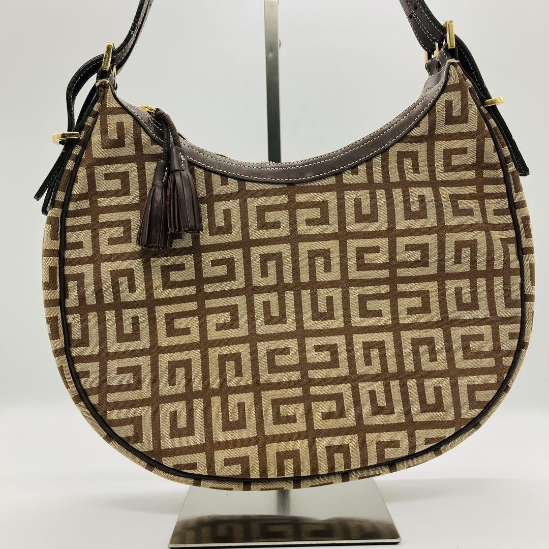 GIVENCHY Hand Bag Tote Purse 4G Leather Brown Authentic