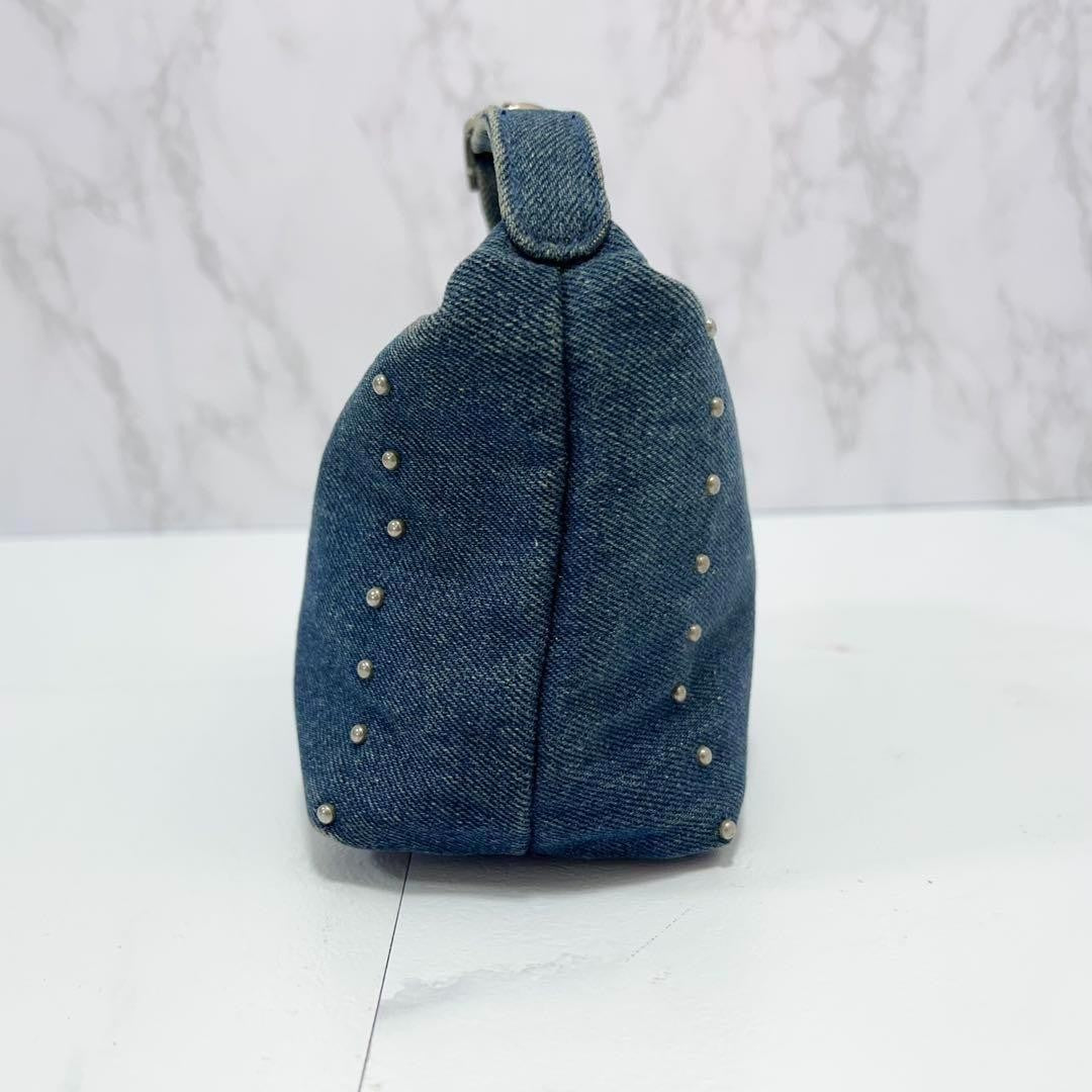 GIVENCHY Hand Bag Tote Purse 4G Denim Blue Authentic