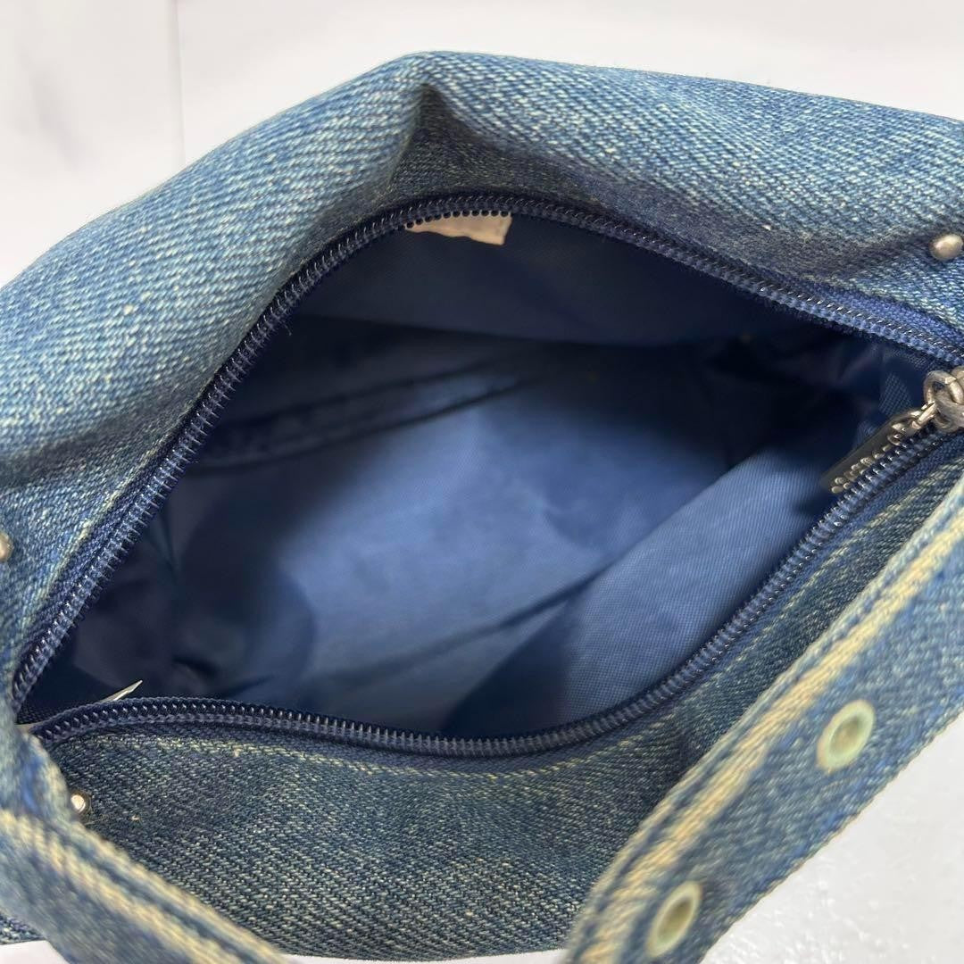 GIVENCHY Hand Bag Tote Purse 4G Denim Blue Authentic