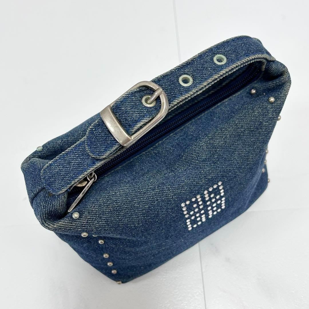 GIVENCHY Hand Bag Tote Purse 4G Denim Blue Authentic