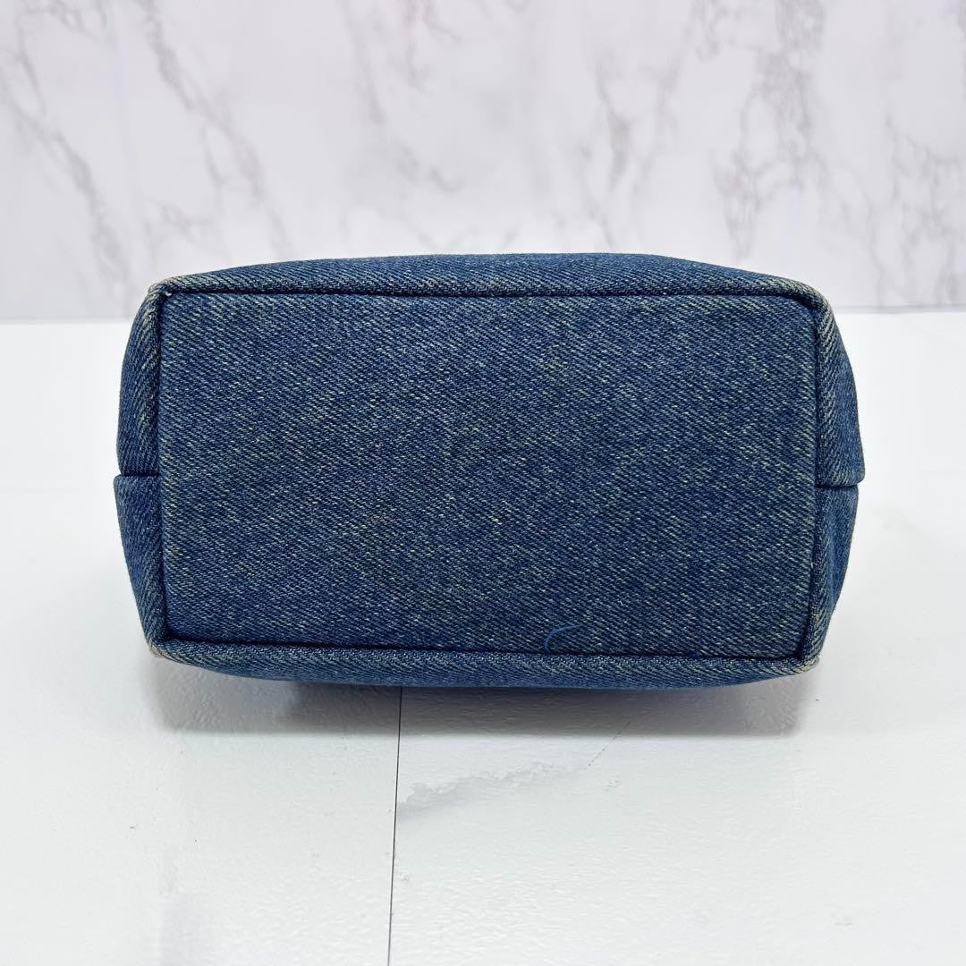 GIVENCHY Hand Bag Tote Purse 4G Denim Blue Authentic