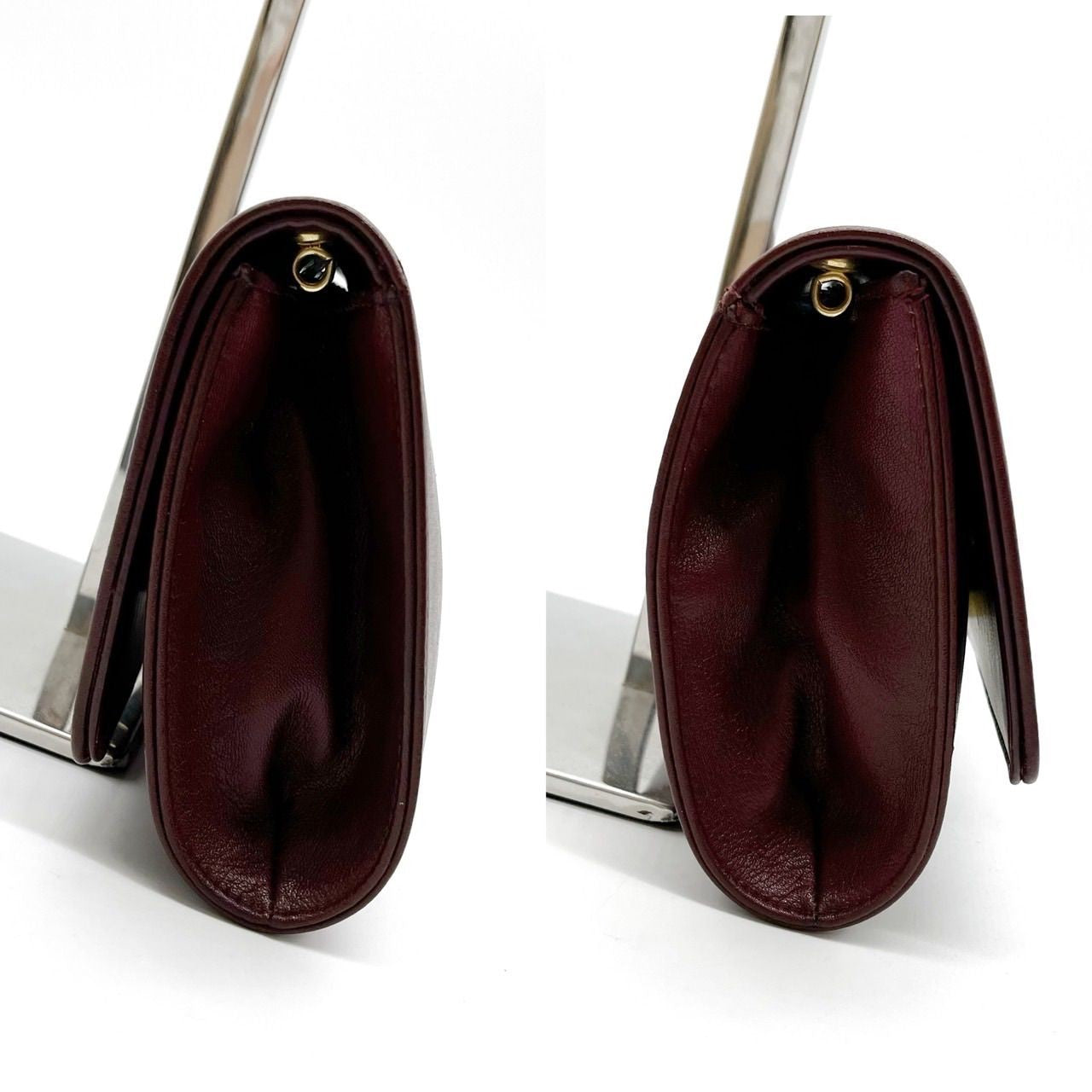 GIVENCHY Clutch Bag Second Bag 4G Leather Bordeaux Authentic