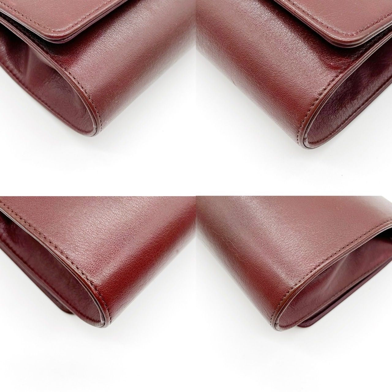 GIVENCHY Clutch Bag Second Bag 4G Leather Bordeaux Authentic