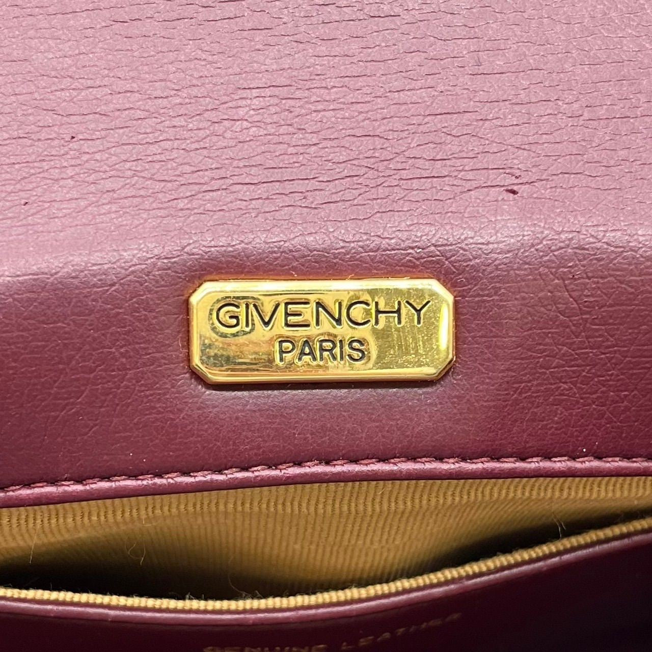 GIVENCHY Clutch Bag Second Bag 4G Leather Bordeaux Authentic