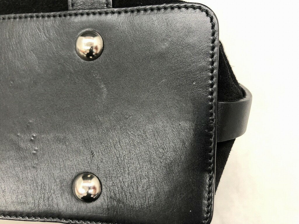 Salvatore Ferragamo Hand Shoulder Bag Tote Purse 2way Suede Black Authentic