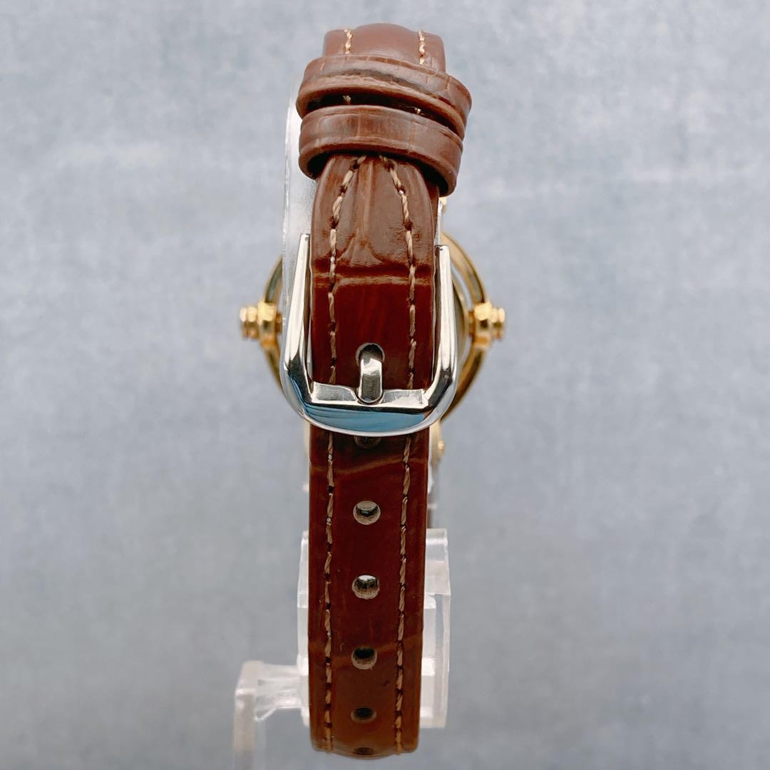 GUCCI 6600L Quartz Watch Wristwatch Brown White Gold Women's Authentic