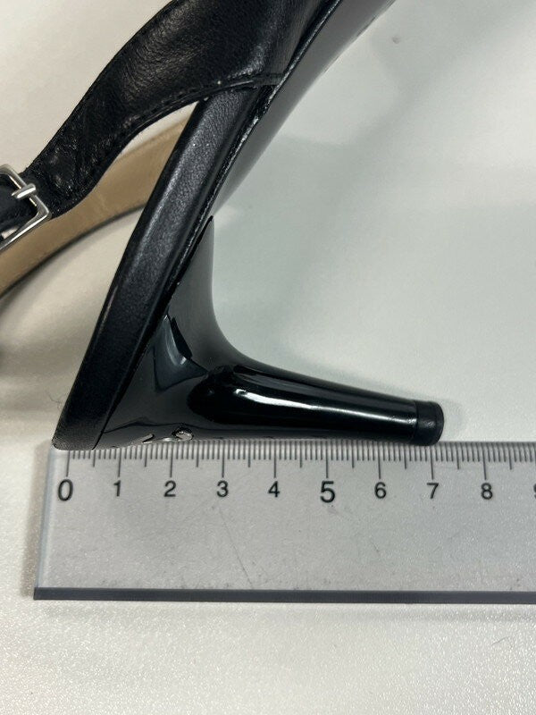 CHANEL Shoes Pumps Heel Cocomark EU 37 US 7 Beige Black Authentic