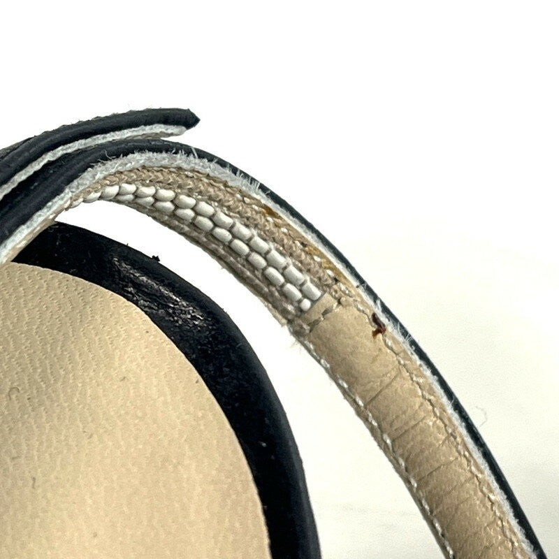CHANEL Shoes Pumps Heel Cocomark EU 37 US 7 Beige Black Authentic