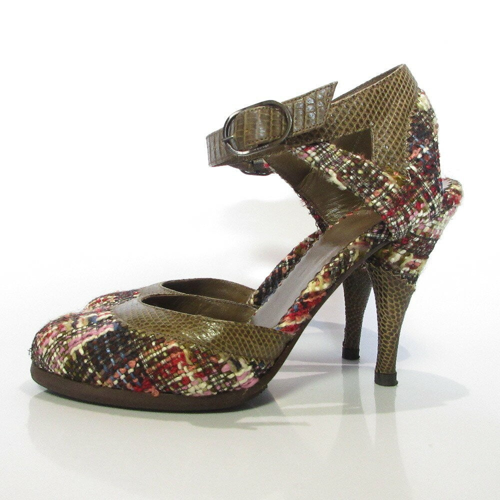 CHANEL Shoes Pumps Heel EU 35.5 US 5.5 Multicolor Authentic