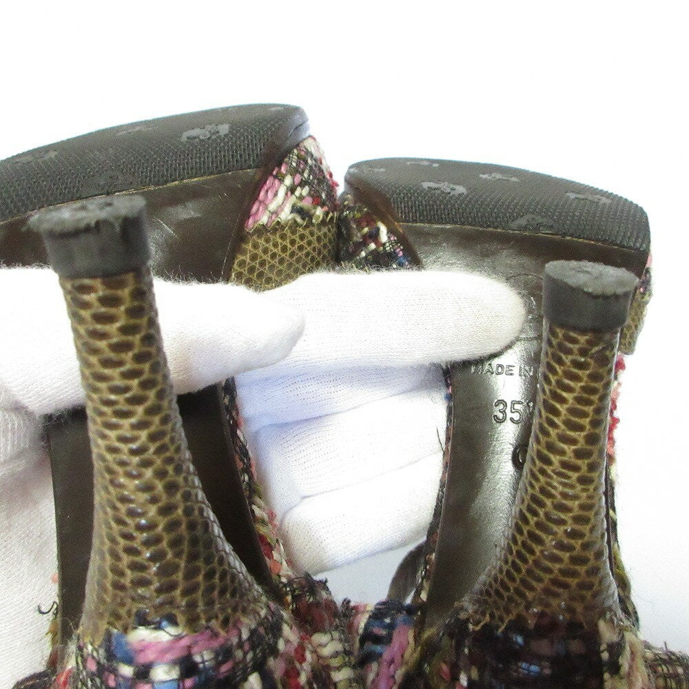 CHANEL Shoes Pumps Heel EU 35.5 US 5.5 Multicolor Authentic