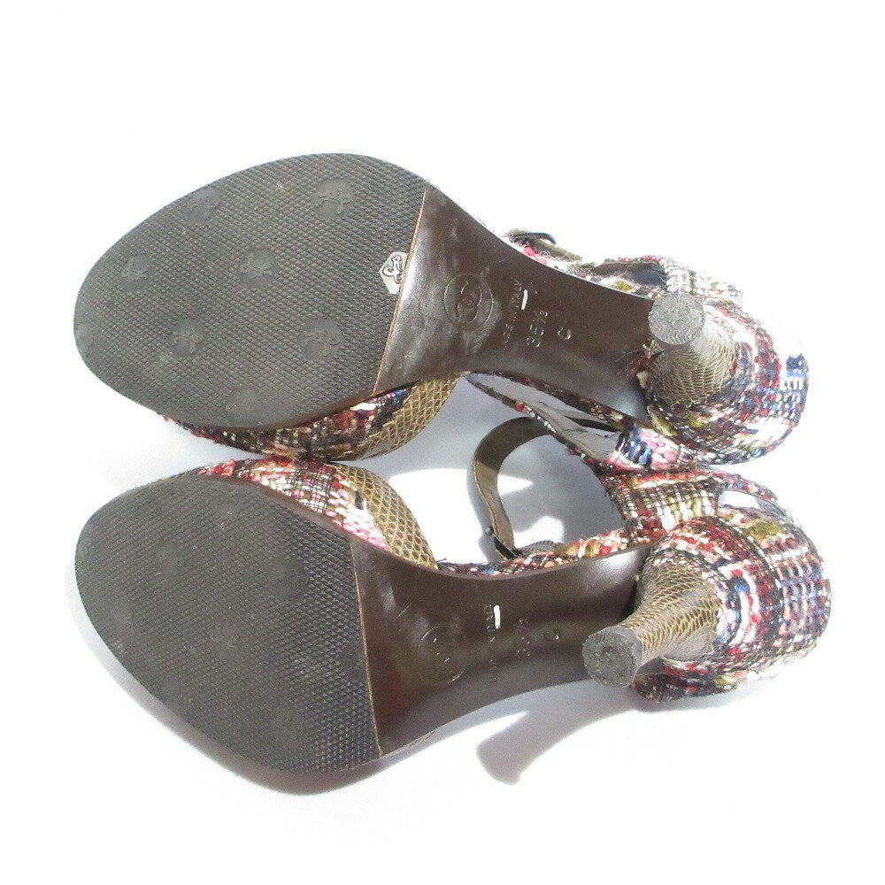 CHANEL Shoes Pumps Heel EU 35.5 US 5.5 Multicolor Authentic