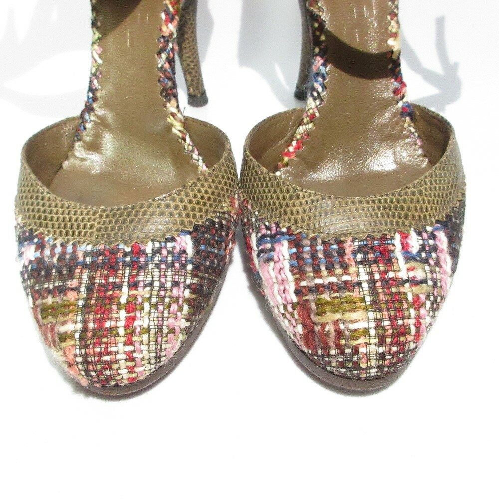 CHANEL Shoes Pumps Heel EU 35.5 US 5.5 Multicolor Authentic