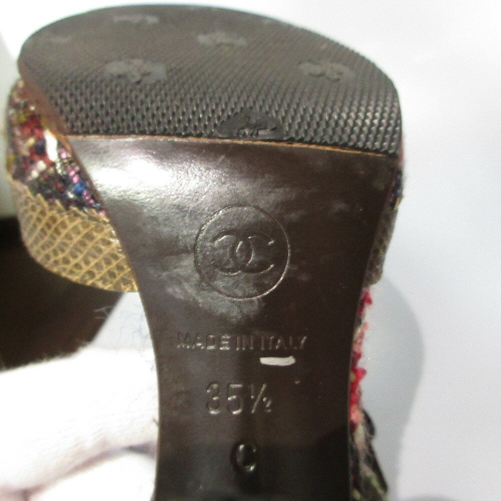 CHANEL Shoes Pumps Heel EU 35.5 US 5.5 Multicolor Authentic