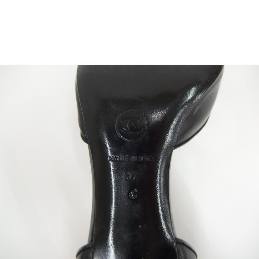 CHANEL Shoes Pumps Heel EU 37 US 7 Black Authentic