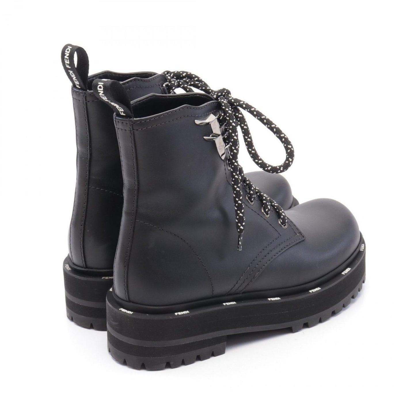 FENDI Boots Shoes EU 35 US 5 Leather Black Authentic