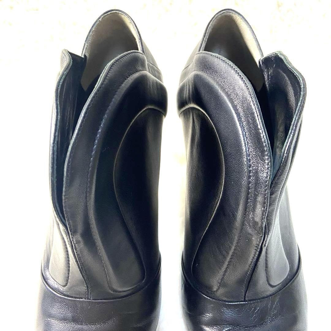 FENDI Short Boots Shoes EU 38.5 US 8.5 Leather Black Authentic