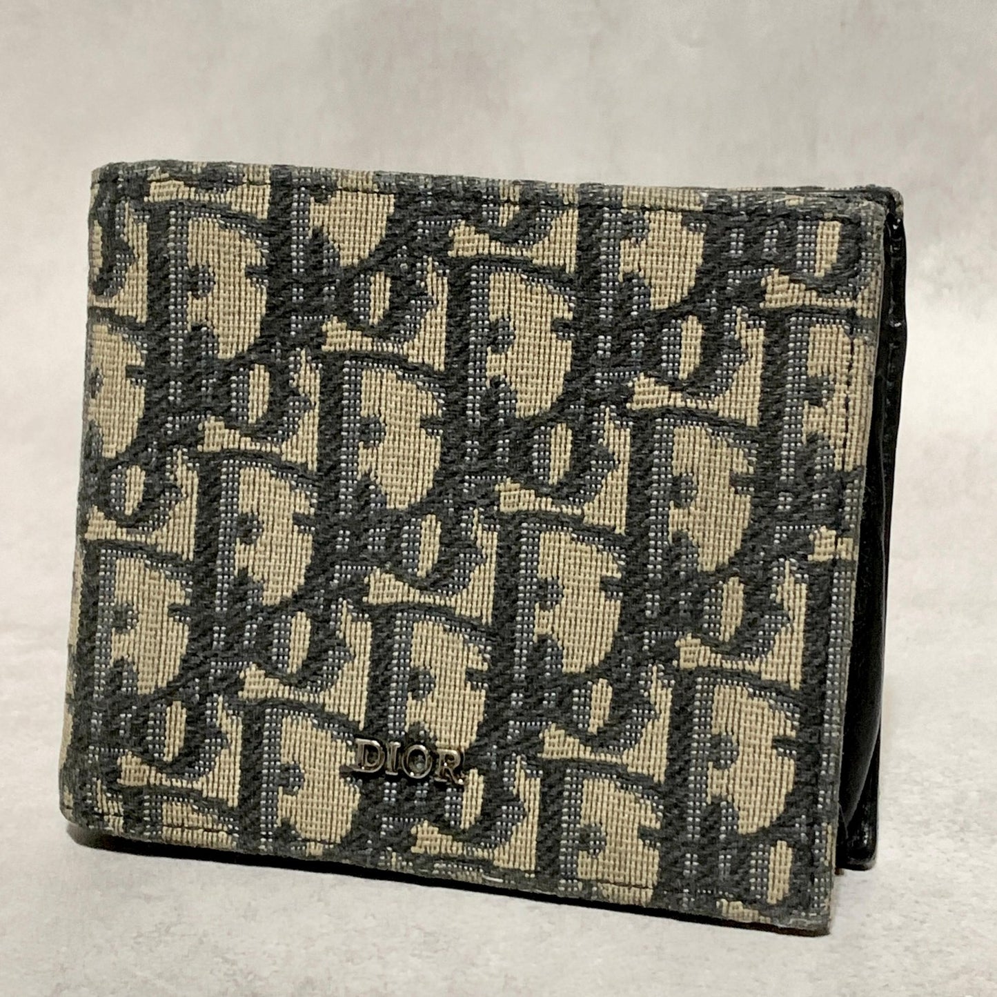 Christian Dior Wallet Oblique Trotter Logo Bi-fold Flap Compact Purse Canvas