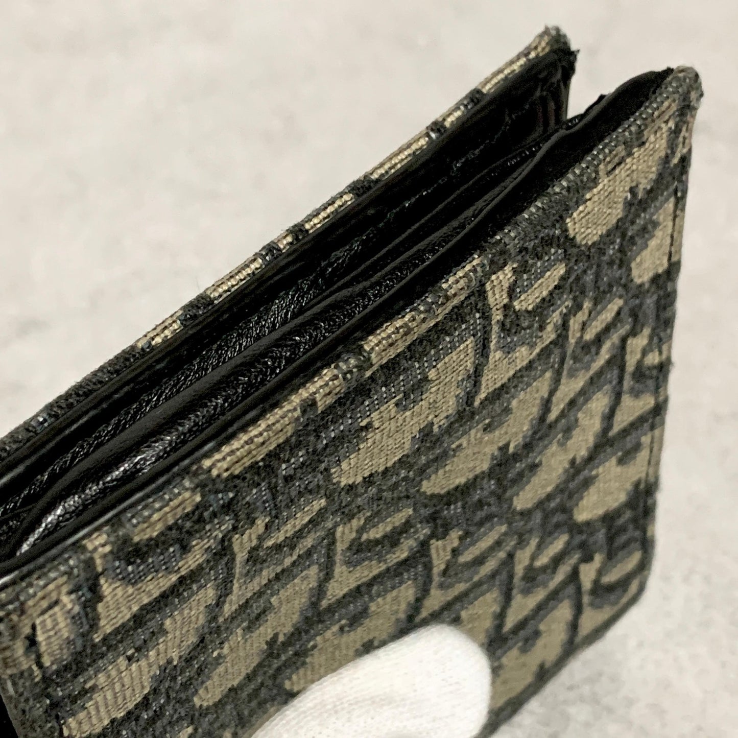 Christian Dior Wallet Oblique Trotter Logo Bi-fold Flap Compact Purse Canvas