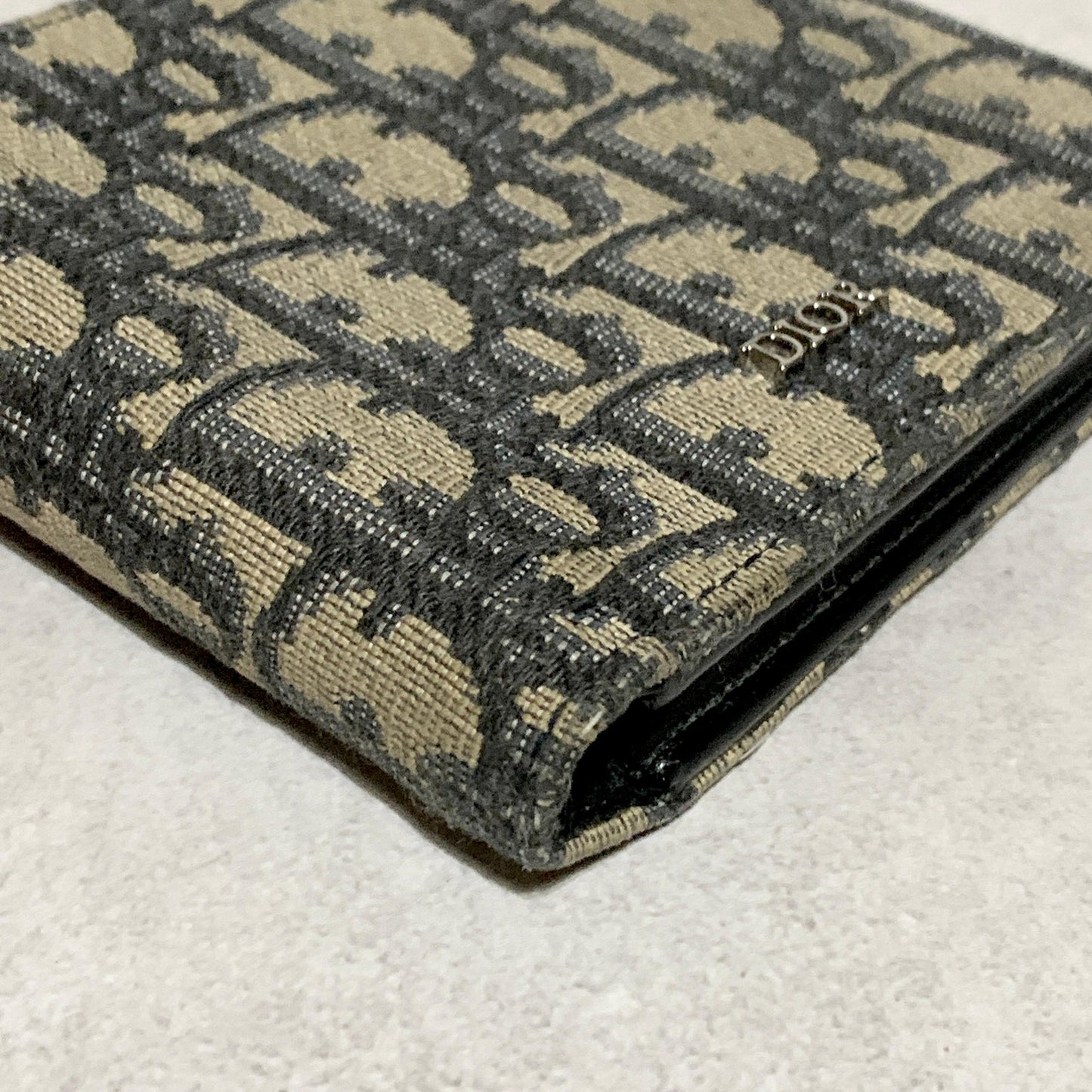 Christian Dior Wallet Oblique Trotter Logo Bi-fold Flap Compact Purse Canvas