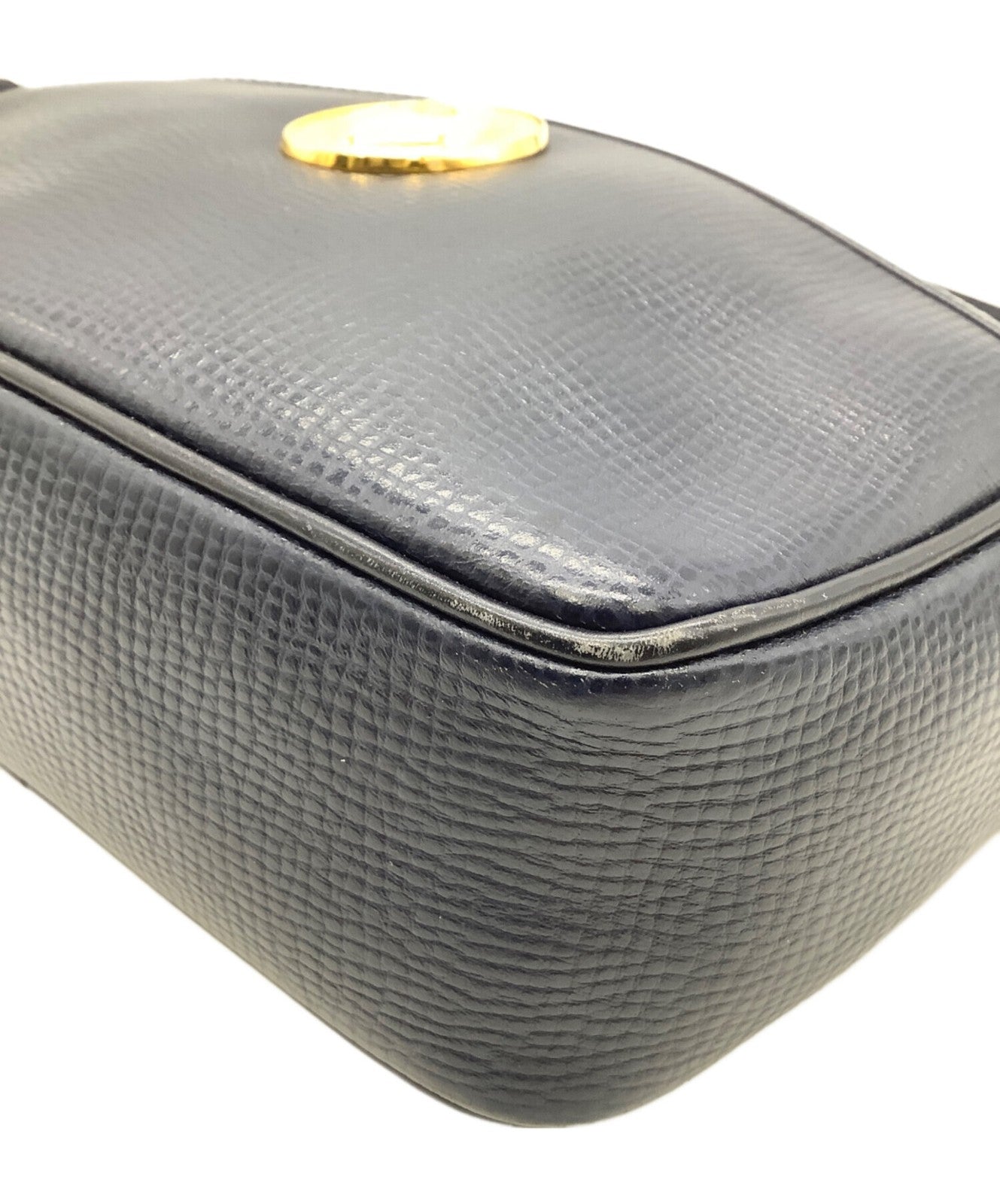 Christian Dior Shoulder Bag Purse CD Navy Authentic