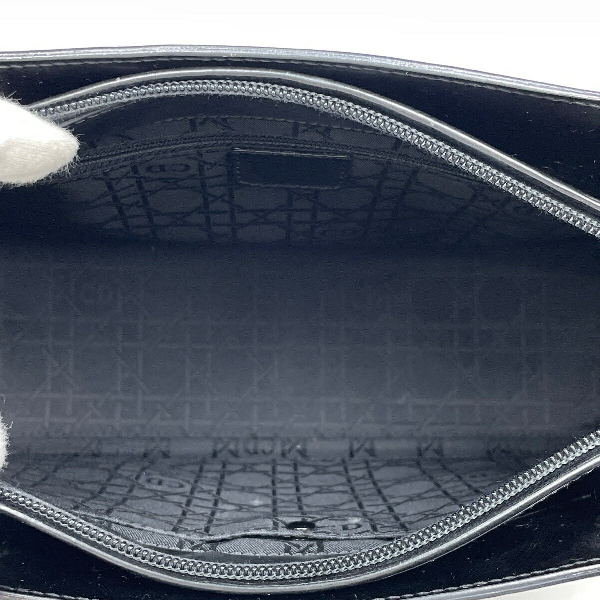 Christian Dior Hand Bag Tote Purse Leather Black Authentic