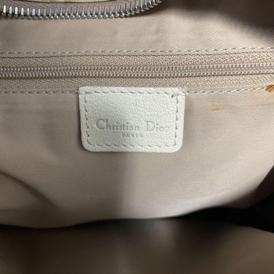 Christian Dior Shoulder Bag Purse Trotter Beige Authentic