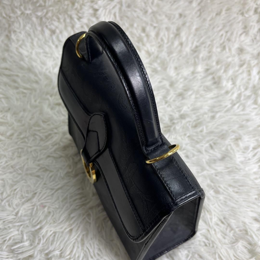 Christian Dior Hand Shoulder Bag Tote Purse 2way Trotter PVC Leather Black Auth