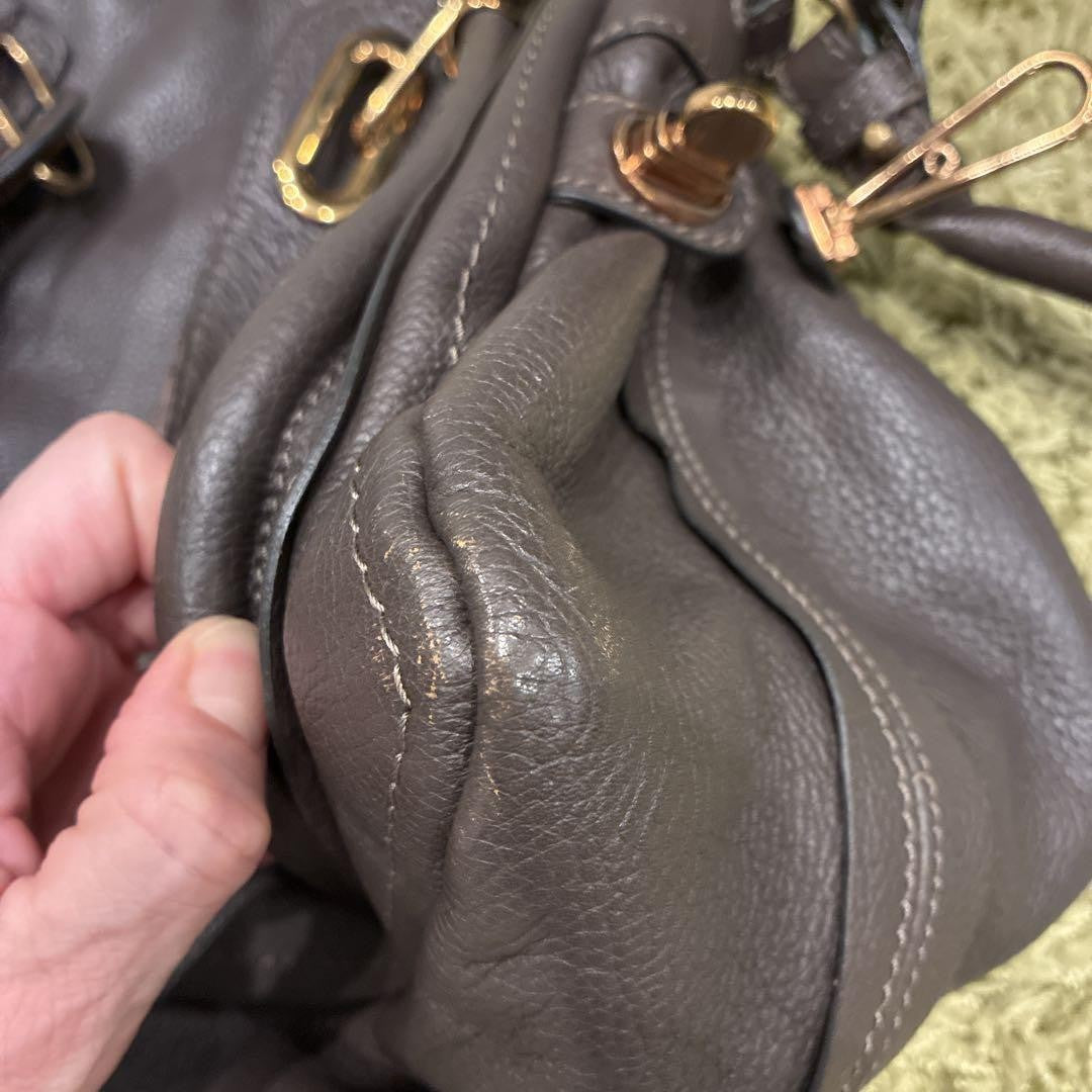Chloe Hand Shoulder Bag Tote Purse Paraty Leather Authentic