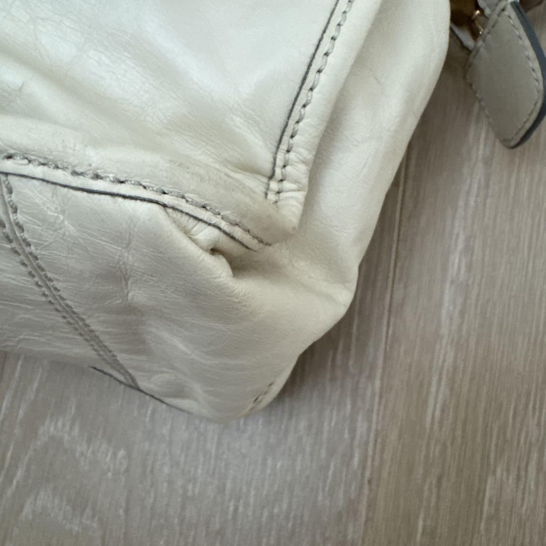 Chloe Hand Bag Tote Purse Leather Off White Authentic