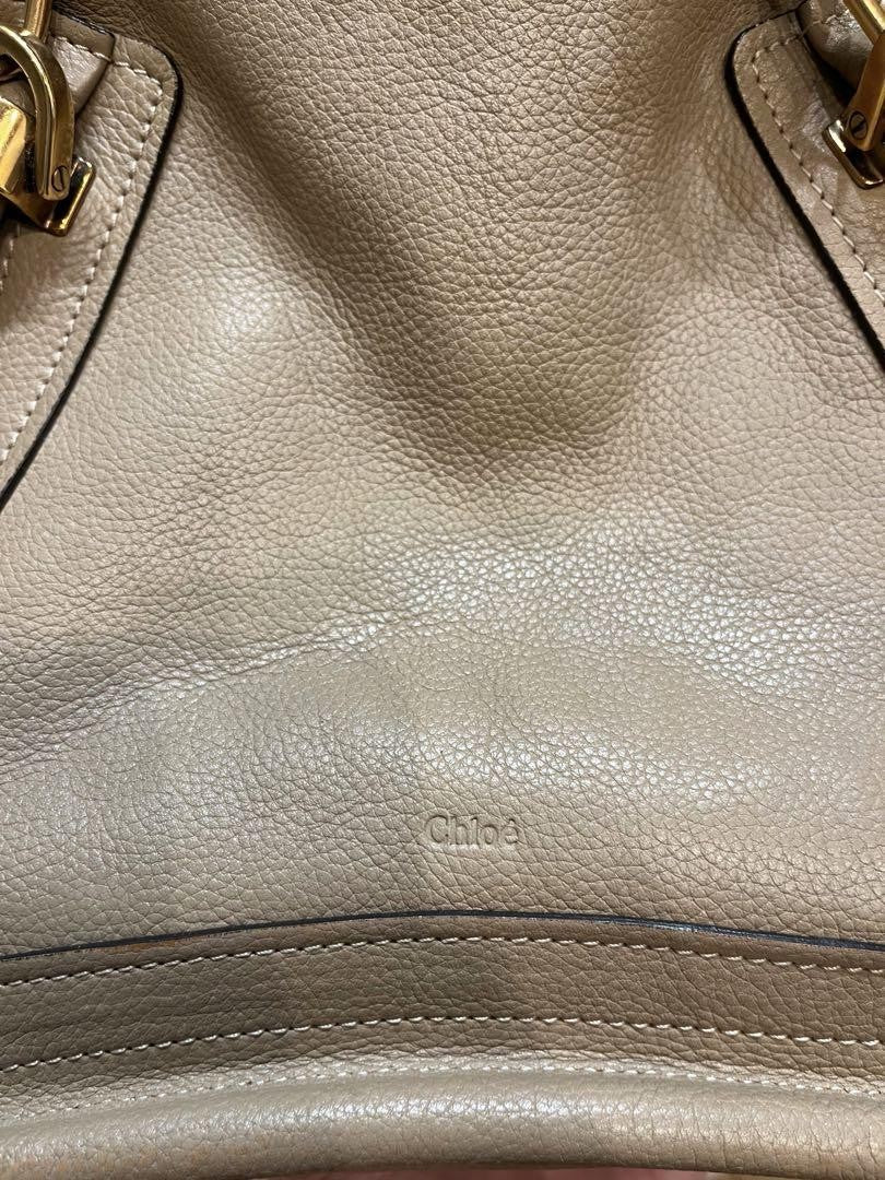 Chloe Hand Bag Tote Purse Paraty Leather Beige Authentic