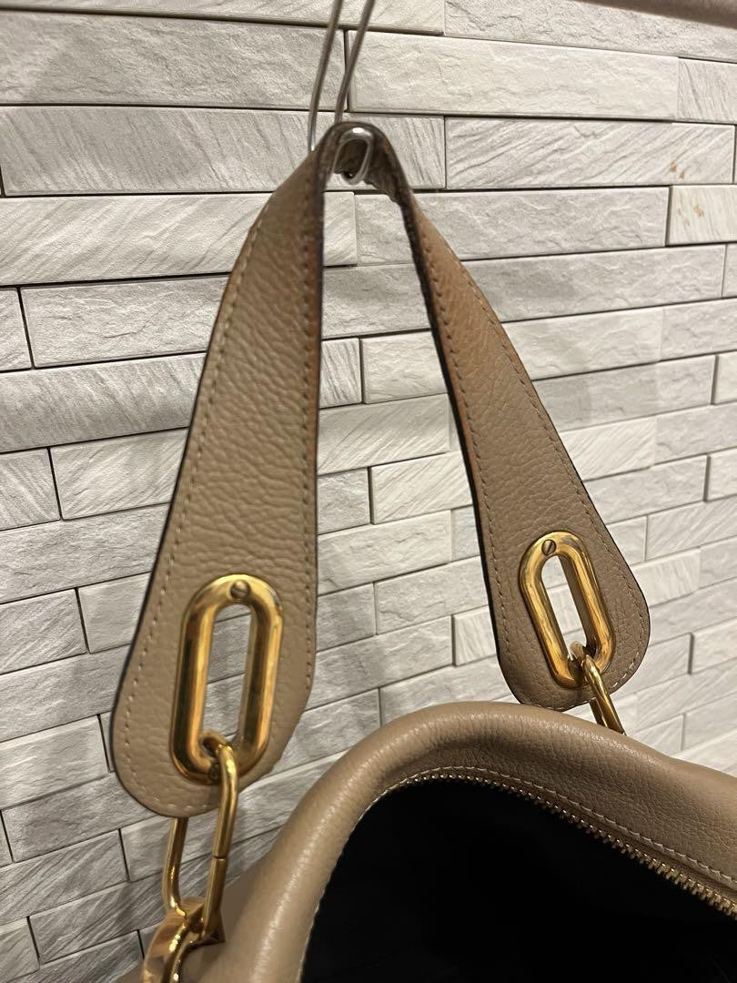 Chloe Hand Bag Tote Purse Paraty Leather Beige Authentic