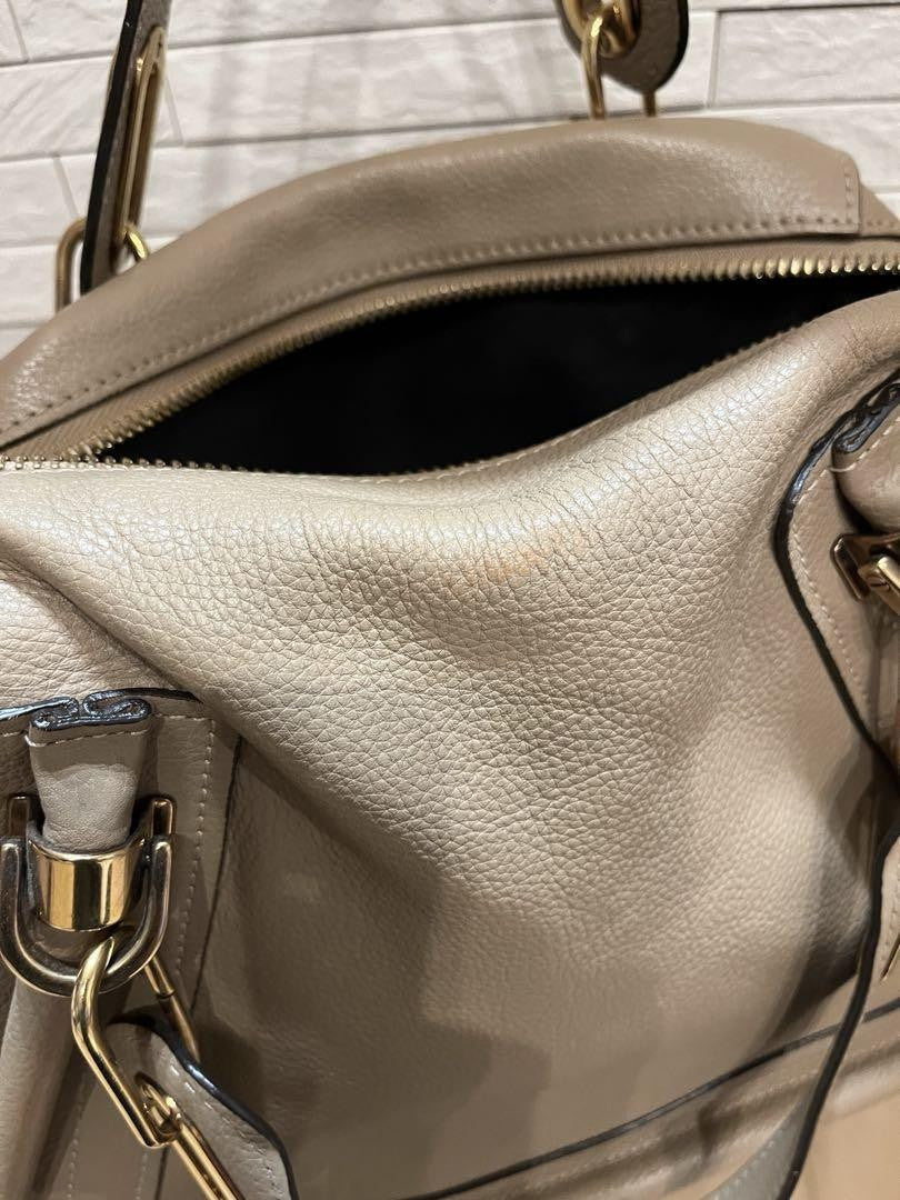 Chloe Hand Bag Tote Purse Paraty Leather Beige Authentic