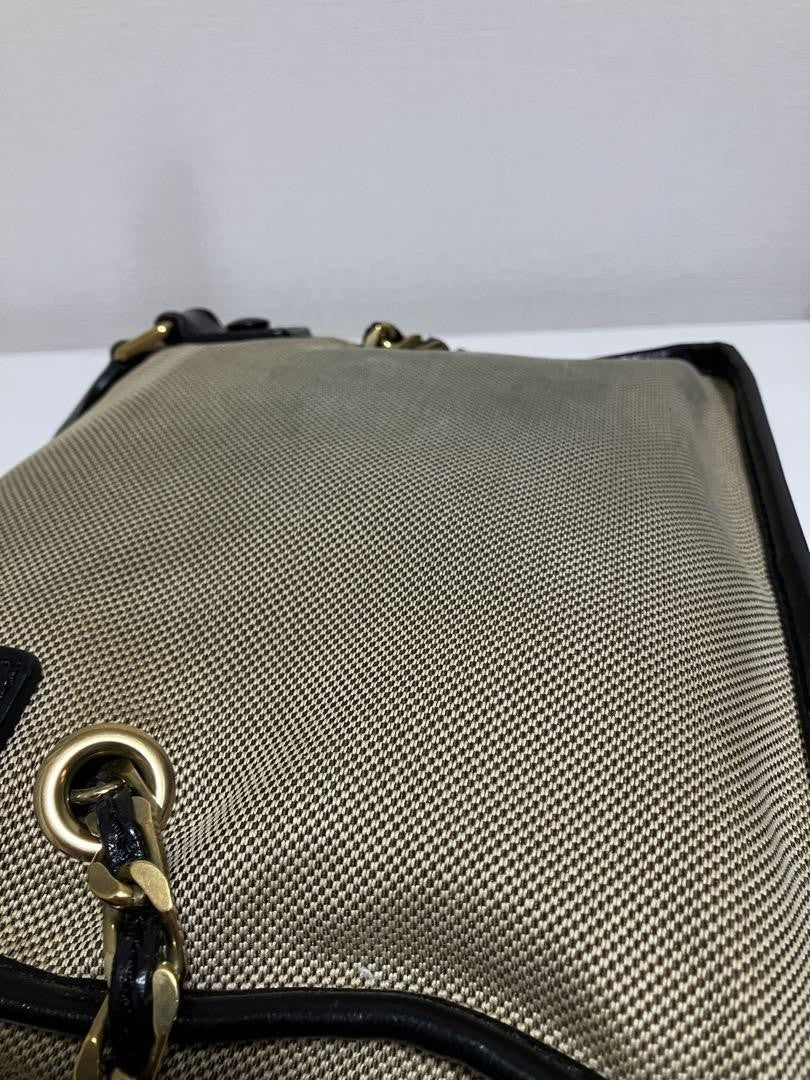 Chloe Hand Bag Tote Purse Canvas Leather Beige Authentic