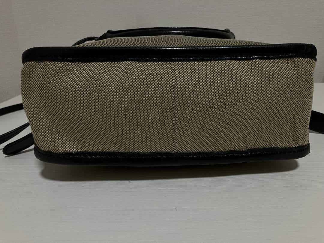 Chloe Hand Bag Tote Purse Canvas Leather Beige Authentic
