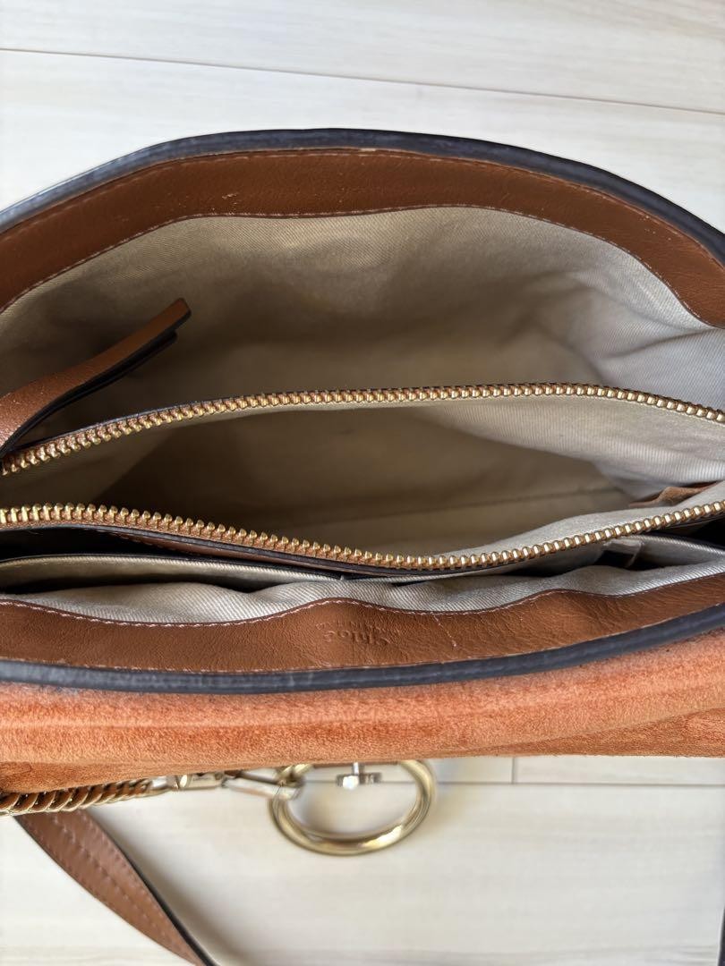 Chloe Hand Shoulder Bag Tote Purse 2way Brown Authentic