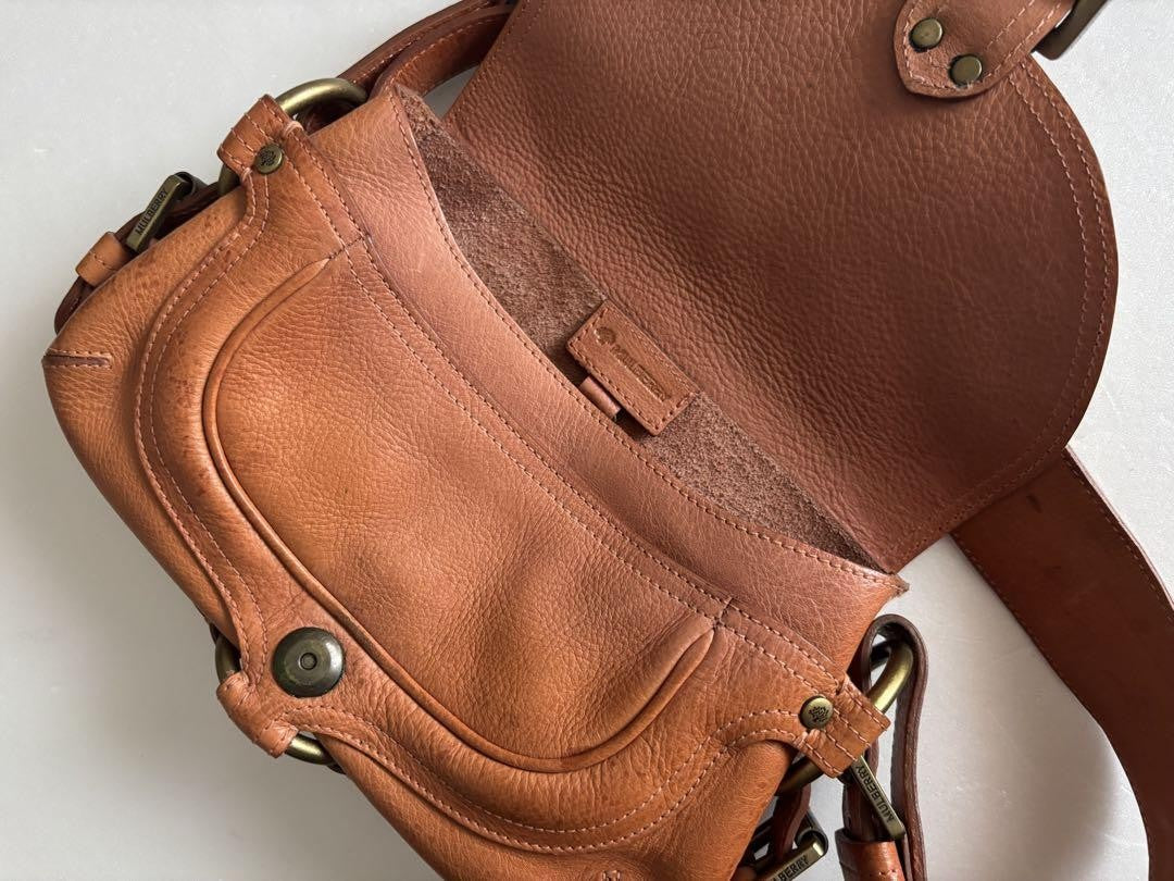 MULBERRY Shoulder Bag Purse Leather Light Brown Authentic