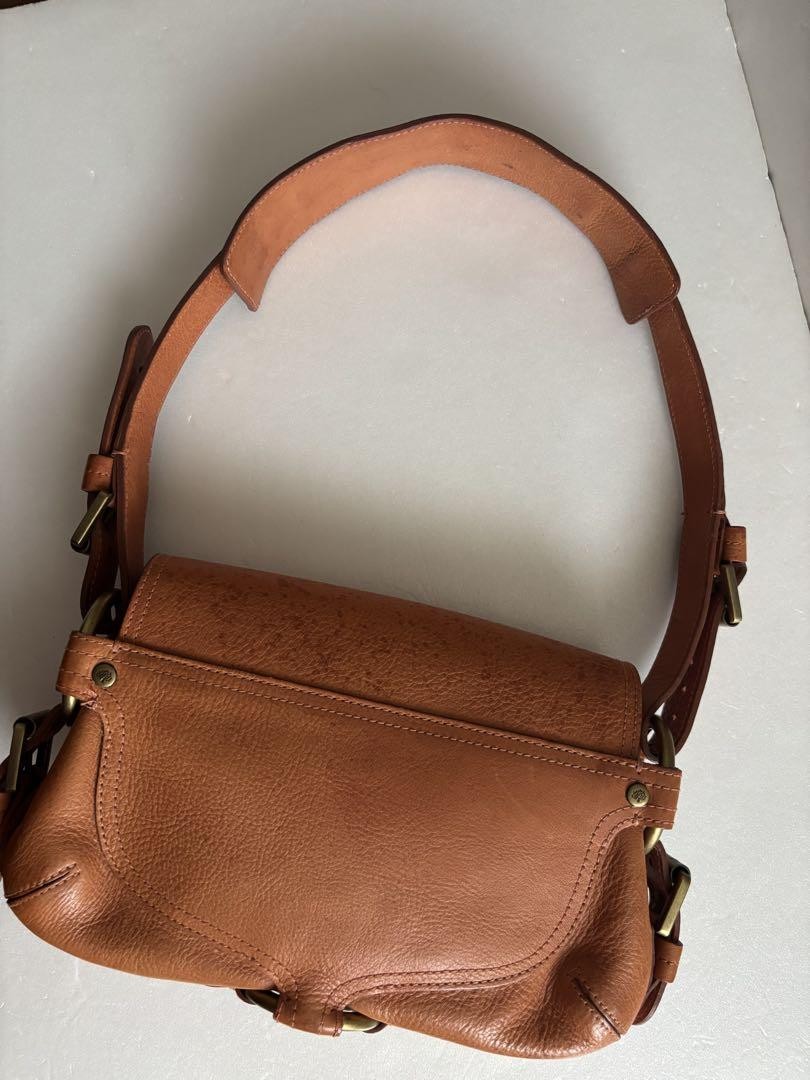 MULBERRY Shoulder Bag Purse Leather Light Brown Authentic
