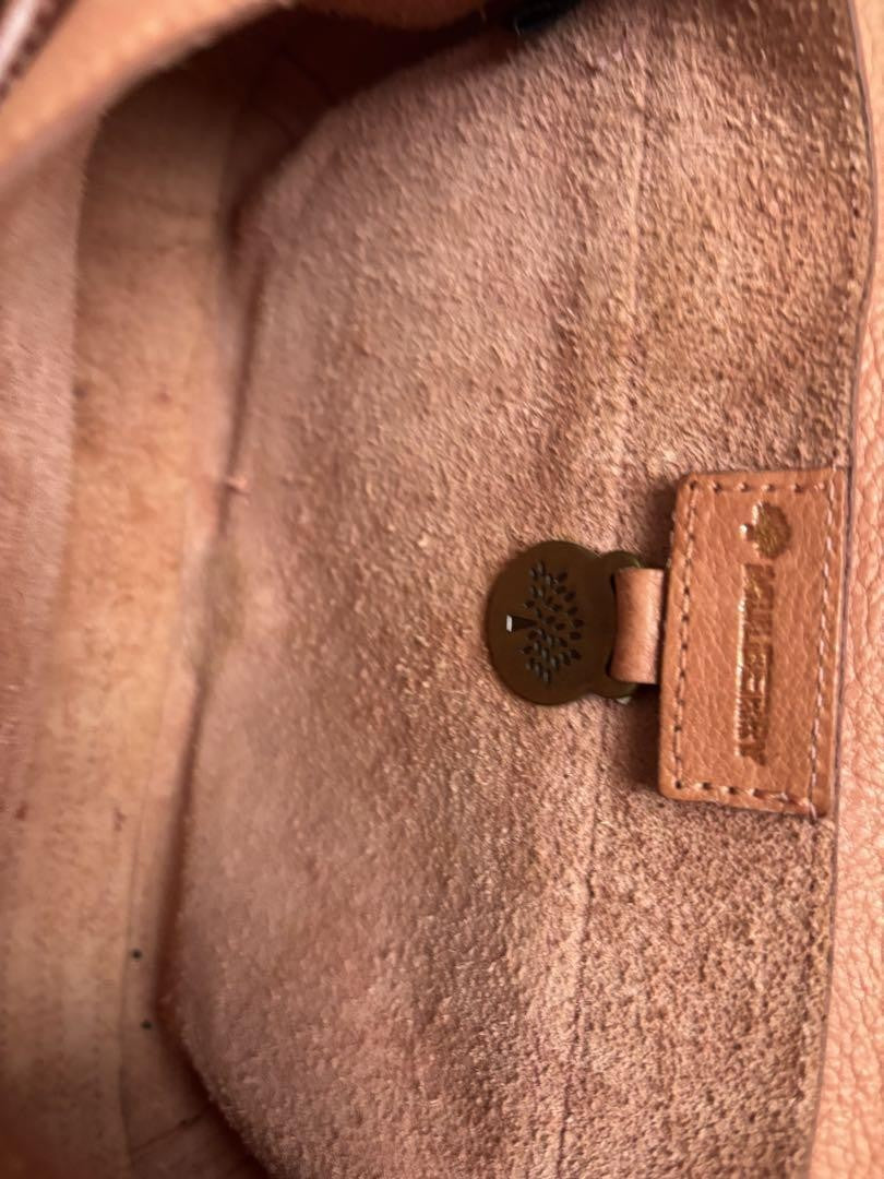 MULBERRY Shoulder Bag Purse Leather Light Brown Authentic