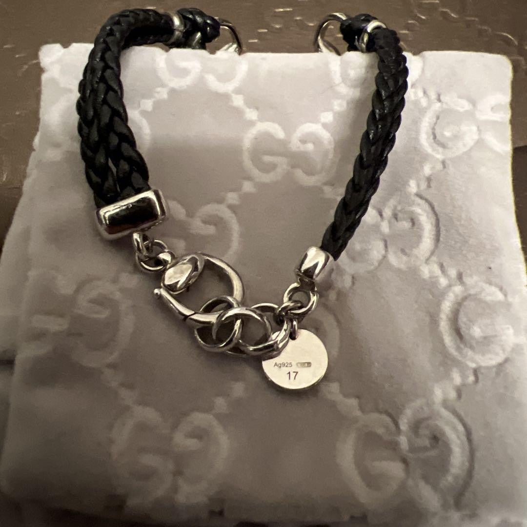 GUCCI Bracelet Bangle Horsebit Silver Unisex Accessory Authentic