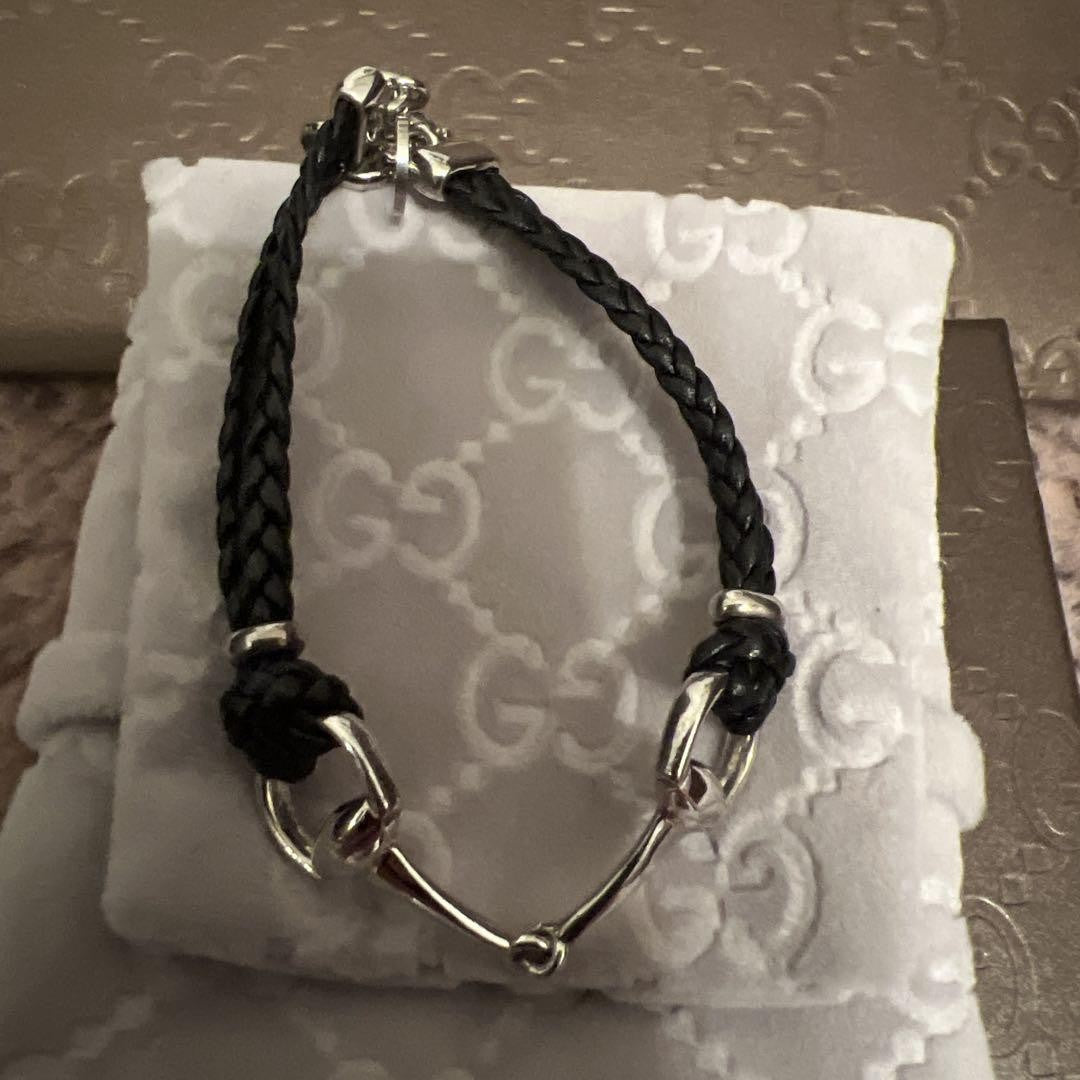 GUCCI Bracelet Bangle Horsebit Silver Unisex Accessory Authentic