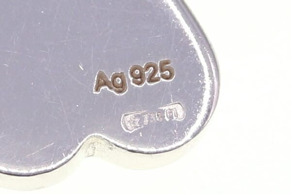 GUCCI Necklace Pendant Heart Clover Logo Silver 925 Women Accessory Authentic