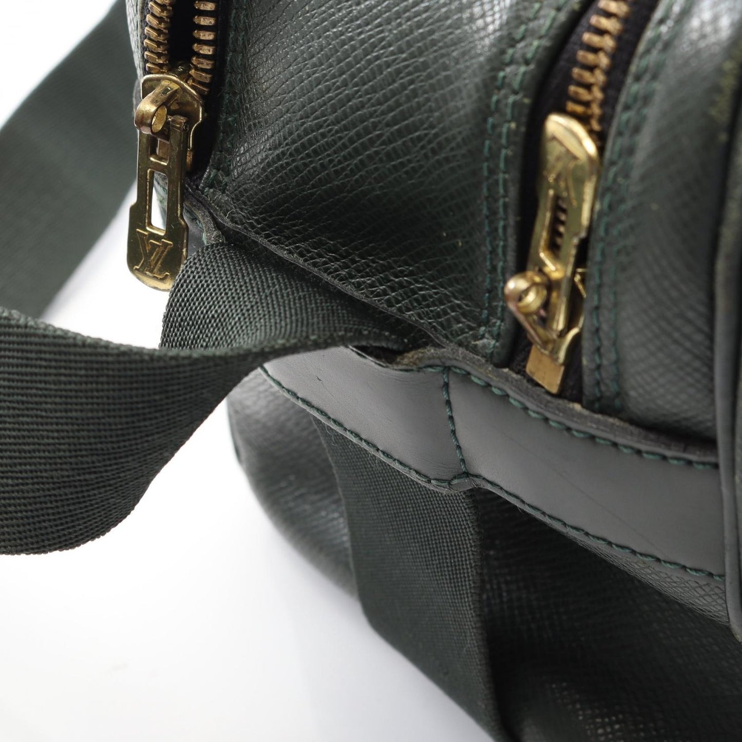 Louis Vuitton Shoulder Bag Purse M30154 Leather Green Authentic