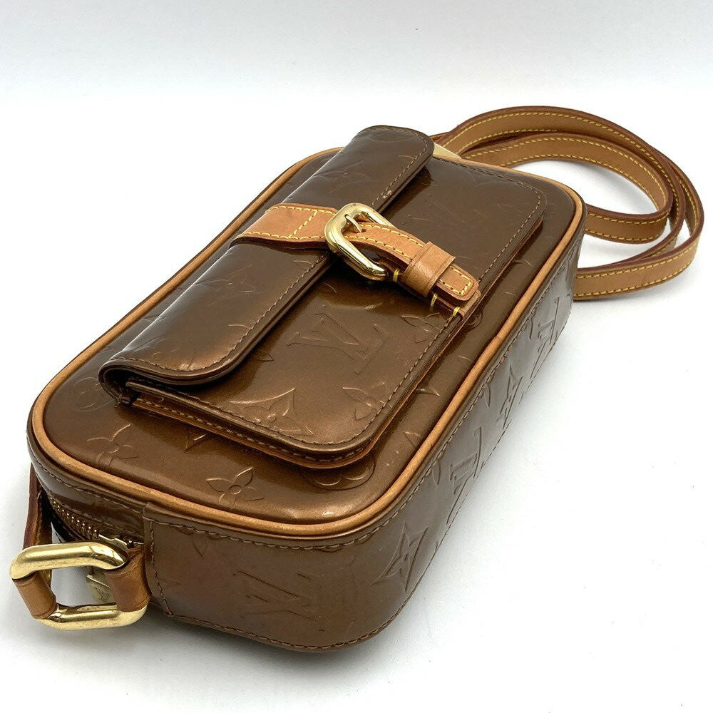 Louis Vuitton Shoulder Bag Purse Christy MM Vernis Gold Authentic