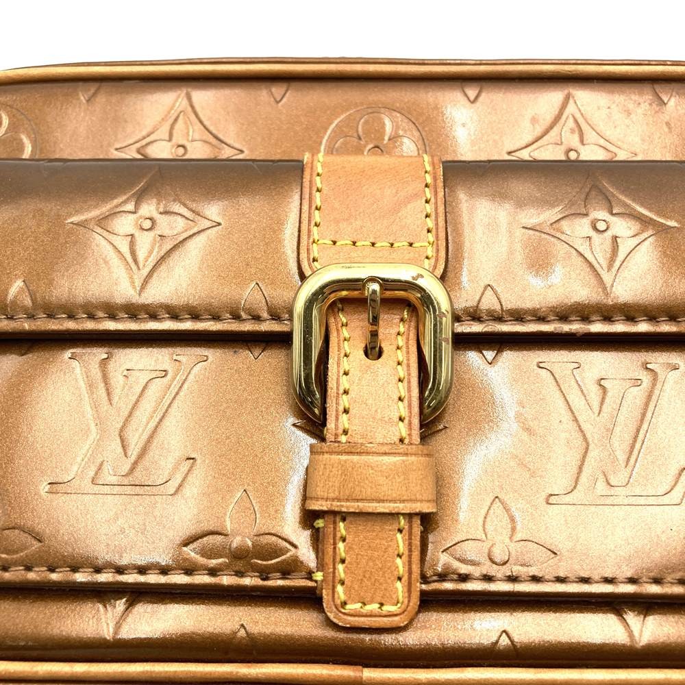 Louis Vuitton Shoulder Bag Purse Christy MM Vernis Gold Authentic