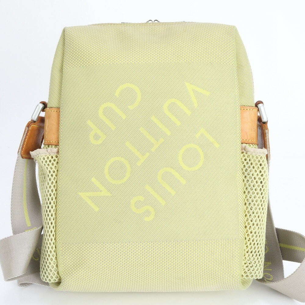 Louis Vuitton Shoulder Bag Purse M80636 Leather Canvas Yellow Authentic