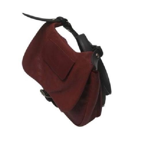 Longchamp Shoulder Bag Purse Leather Red Black Authentic